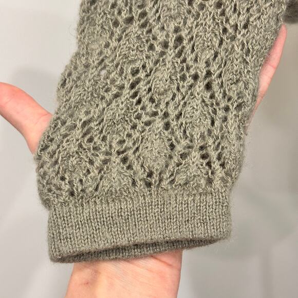 Yanawara Tan Wara Baby Alpaca Open Knit Ethical Coastal Boho Cardigan Size Large - Picture 5 of 12